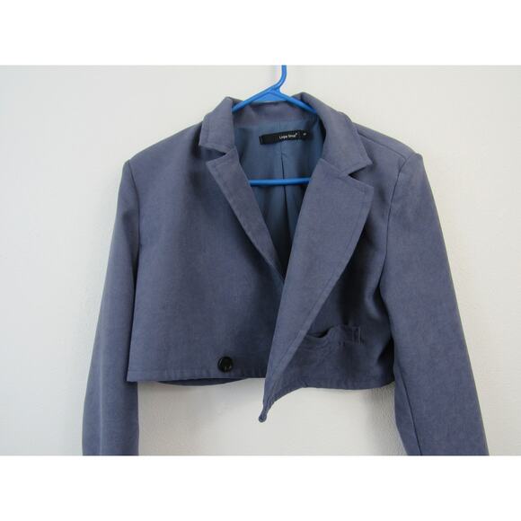 Linjia Shop Small Crop Blazer Mia Royal Blue Military Jacket Style - Picture 7 of 8